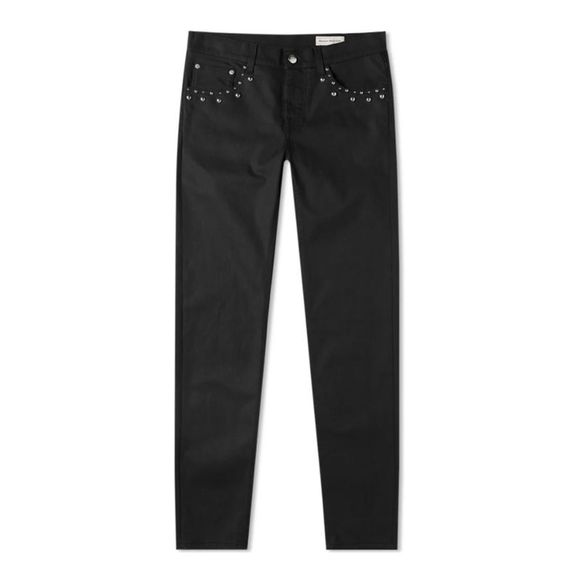 Alexander McQueen Men's Studded Pocket Denim Jeans Black